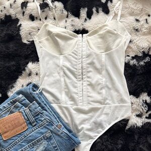 Free People Ivory Bustier Bodysuit